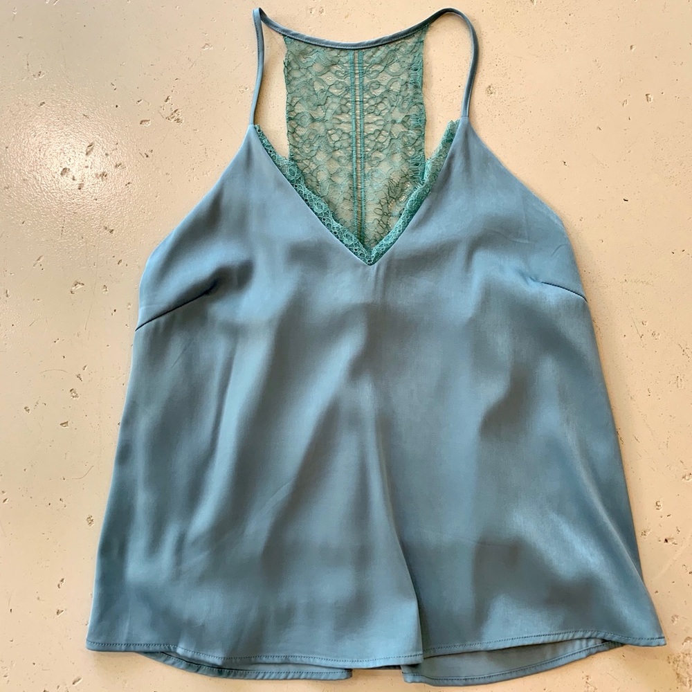 Lucy Paris lace racer back silky tank